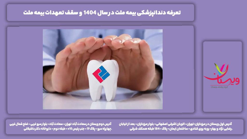 تعرفه دندانپزشکی بیمه ملت